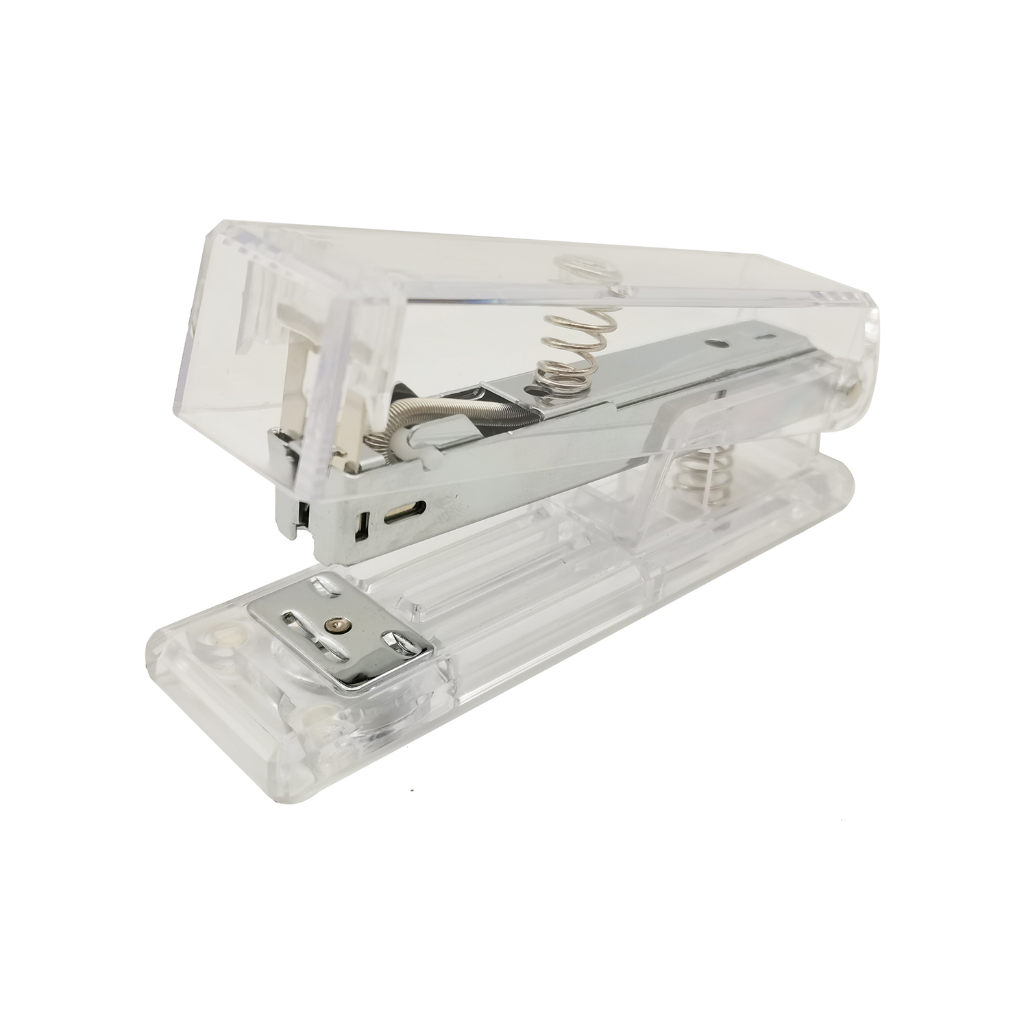 Hot selling clear acrylic 20 sheets silver office book binding stationery transparent stapler paper stapler machine 24/6